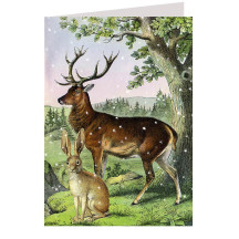 Stag and Hare Christmas Card ~ England